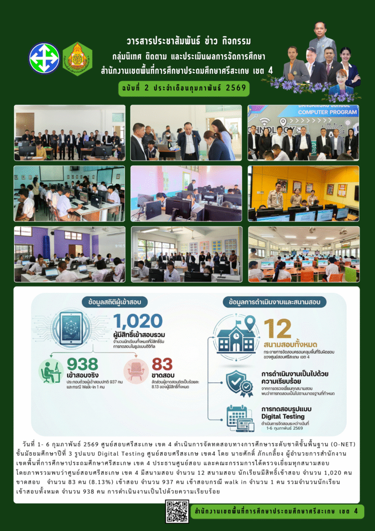 ภาพรวมการจัดสอบ O-NET ปีการศึกษา 2568 ระดับชั้น ม.3