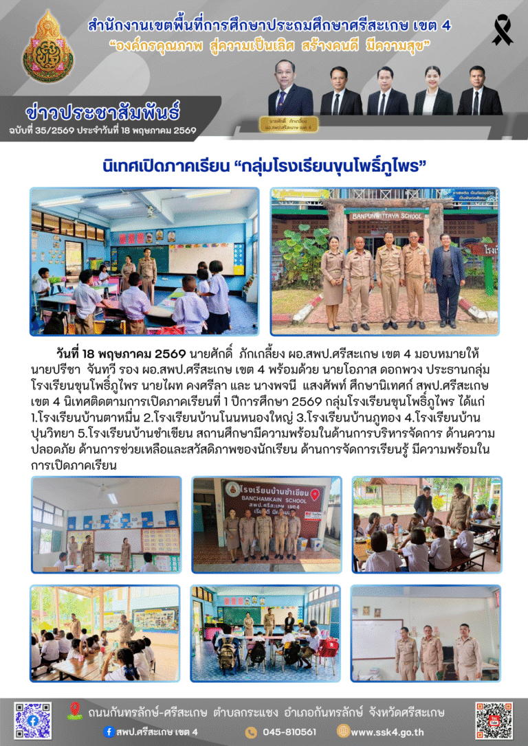 นิเทศเปิดภาคเรียน “กลุ่มโรงเรียนขุนโพธิ์ภูไพร”