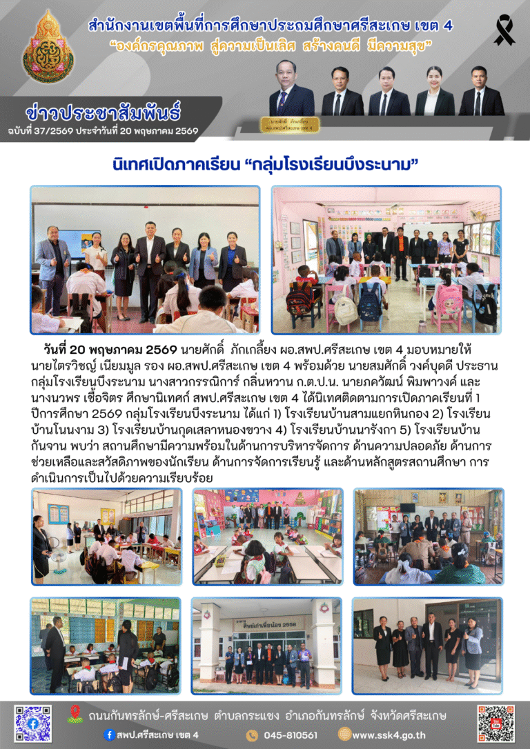นิเทศเปิดภาคเรียน “กลุ่มโรงเรียนบึงระนาม”