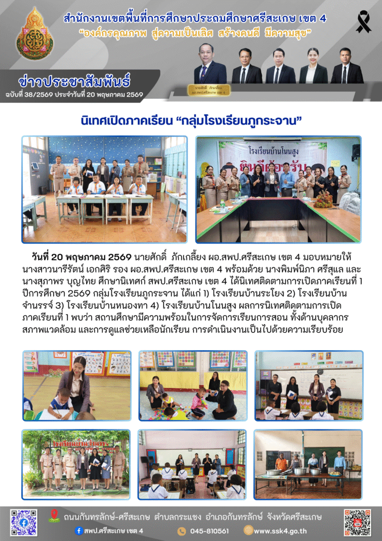 นิเทศเปิดภาคเรียน “กลุ่มโรงเรียนภูกระจาน”
