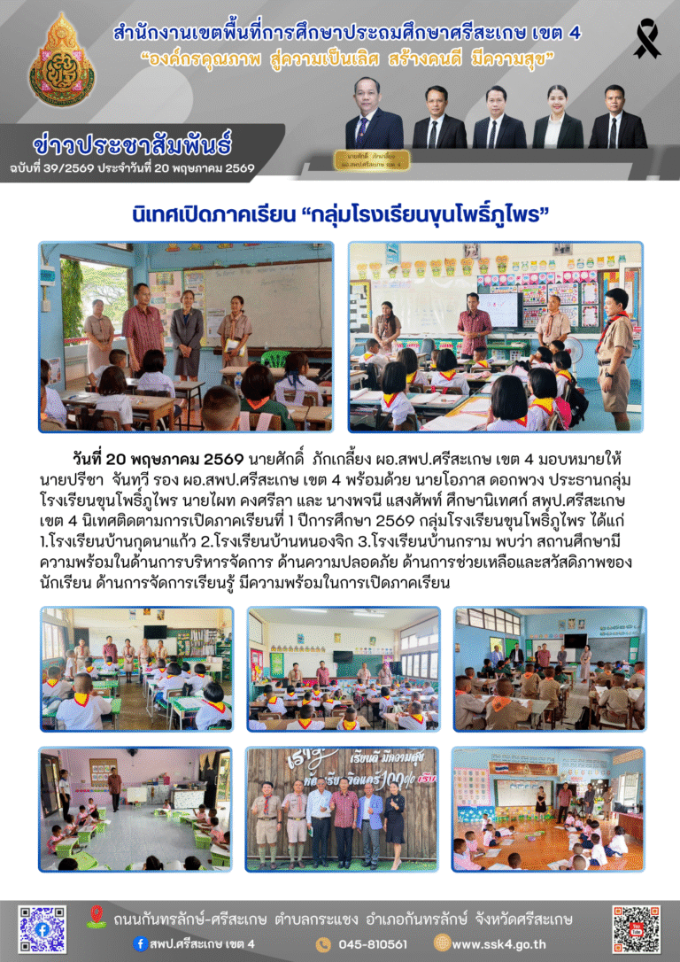 นิเทศเปิดภาคเรียน “กลุ่มโรงเรียนขุนโพธิ์ภูไพร”