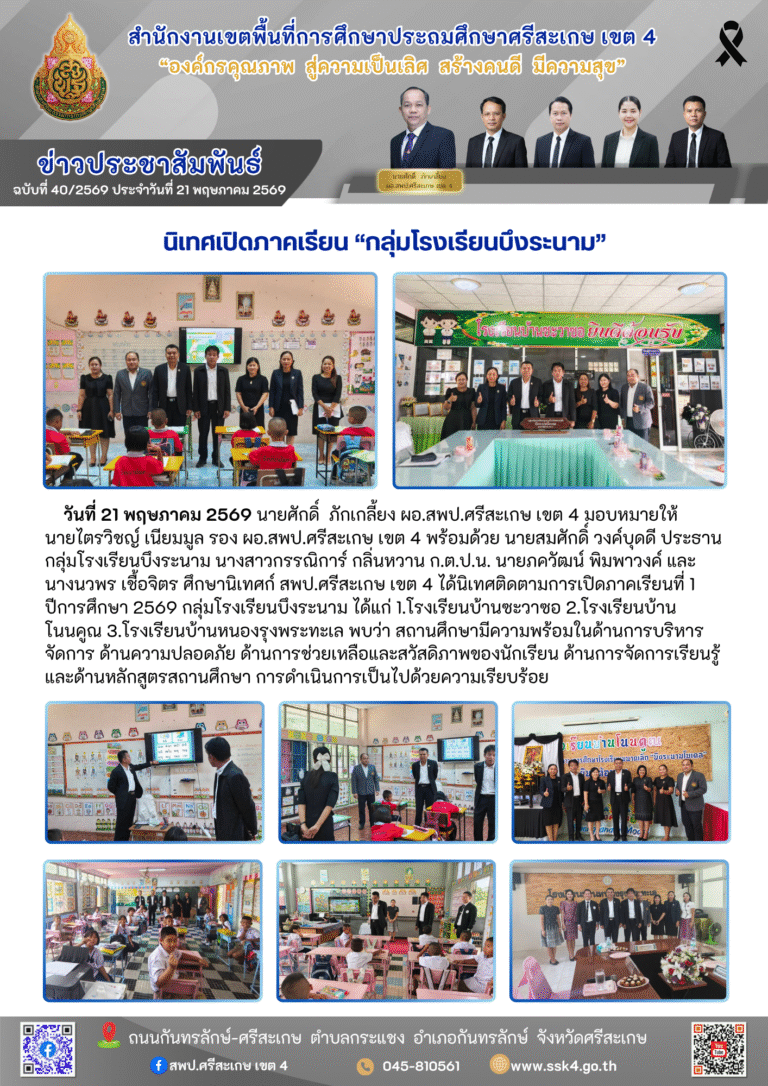 นิเทศเปิดภาคเรียน “กลุ่มโรงเรียนบึงระนาม”