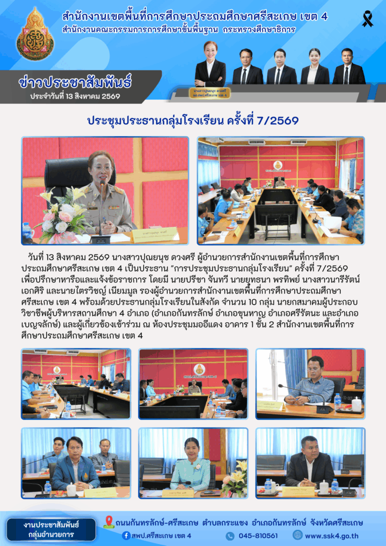 ประชุมประธานกลุ่มโรงเรียน ครั้งที่ 7/2569